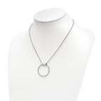 Sterling Silver Rhodium-plated Polished w/1in ext Necklace