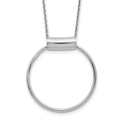 Sterling Silver Rhodium-Rhodium-Plated Polished w/1in ext Necklace