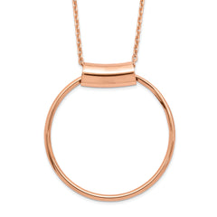 Sterling Silver Rhodium-Plated-plat Rose-tone Polish w/1in ext Necklace