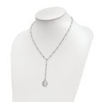Sterling Silver Rhod-plated Roman Coin Y-drop w/in ext. Necklace