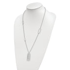 Sterling Silver Rhodium-plated Polished & Brushed Necklace