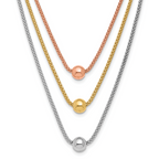 Sterling Silver Rose & Yellow Gold-plated w/ 2in ext. Necklace