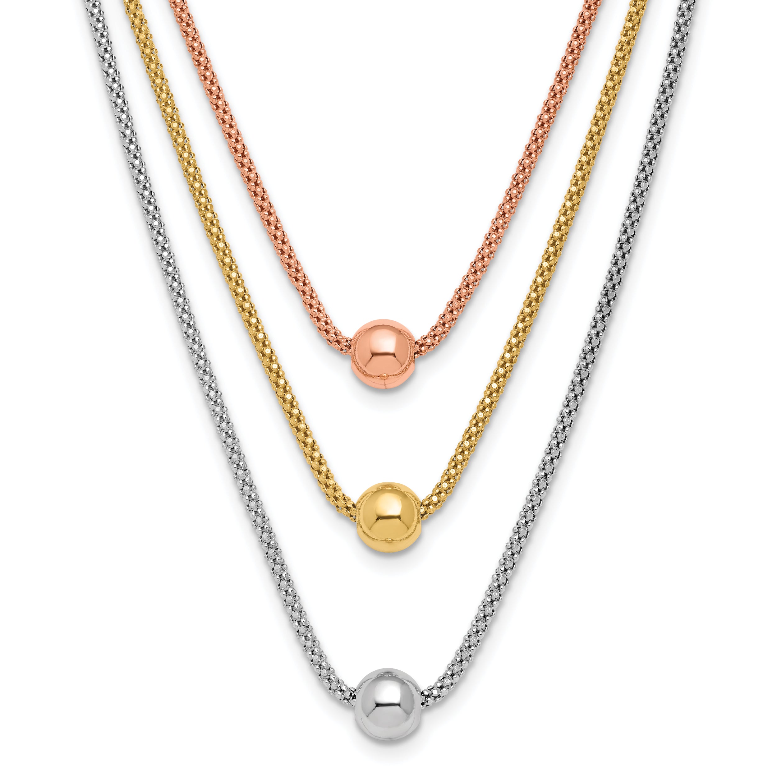 Sterling Silver Rose & Yellow Gold-plated w/ 2in ext. Necklace