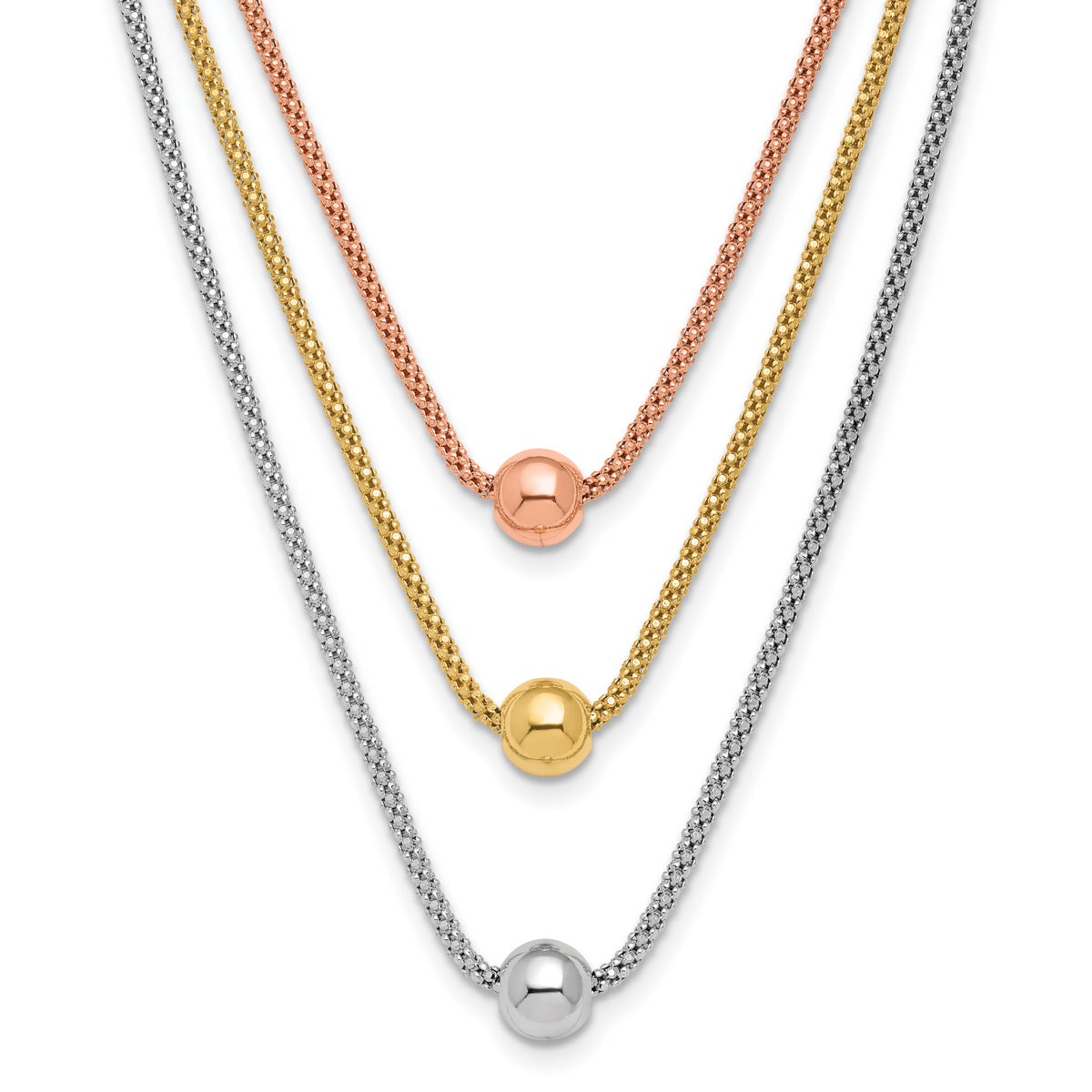 Sterling Silver Rose & Yellow Gold-plated w/ 2in ext. Necklace