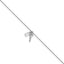 Sterling Silver Rhodium-Platedod-pl Polished Lock and Key w/ 1in ext. Anklet