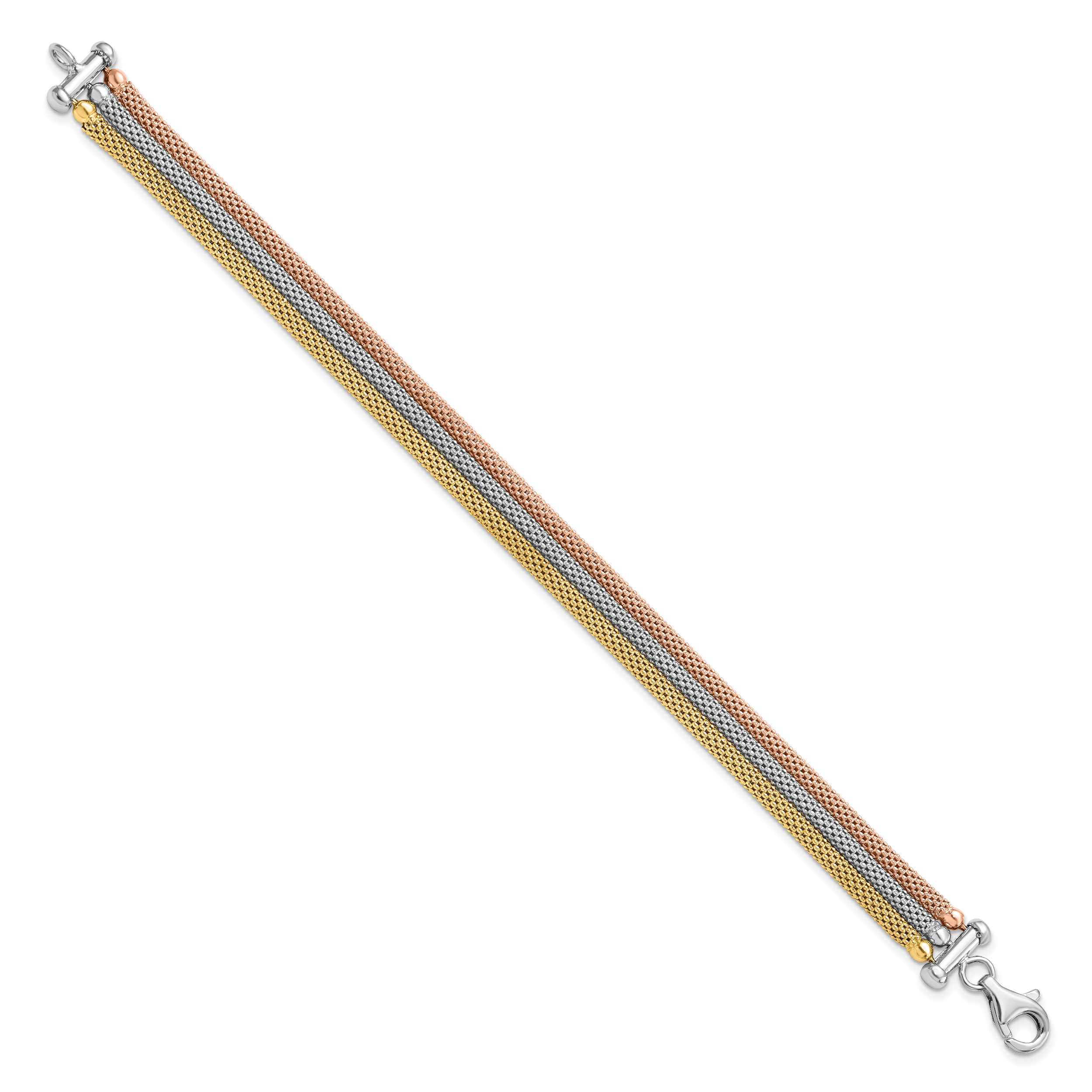 Sterling Silver Rose and Yellow Gold-plated w/ rhodium-pl Bracelet Secondary image