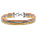 Sterling Silver Rose and Yellow Gold-plated w/ rhodium-pl Bracelet