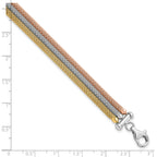 Sterling Silver Rose and Yellow Gold-plated w/ rhodium-pl Bracelet