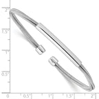 Sterling Silver Rhodium-plated Cuff Bangle
