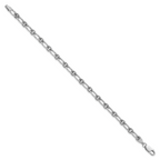 Sterling Silver Rhod-plated Textured Fancy Link Bracelet