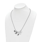 Sterling Silver Rhodium-plated D/C w/ 1in ext. Necklace