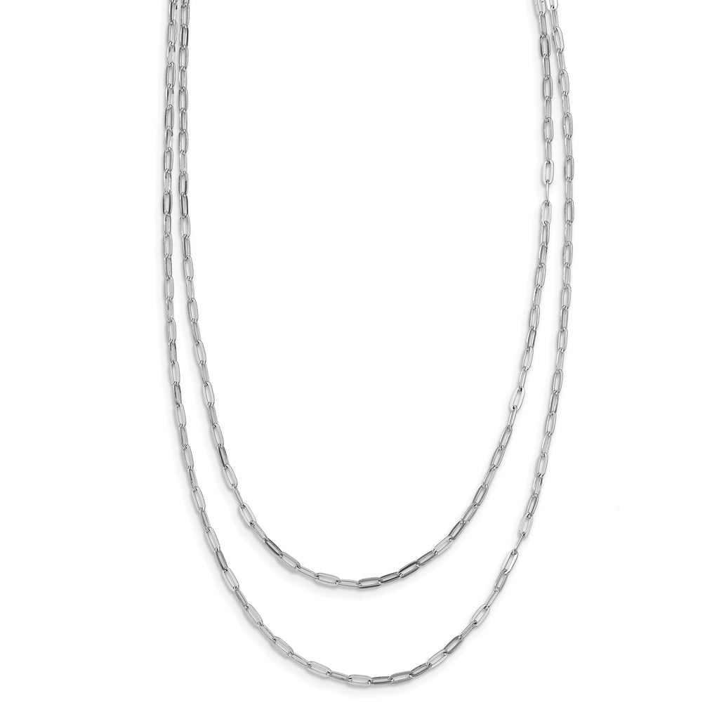 Sterling Silver Rhodium-plated Multi-strand w/ 2in Ext. Necklace