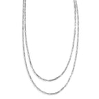 Sterling Silver Rhodium-plated Multi-strand w/ 2in Ext. Necklace
