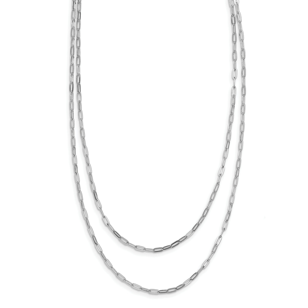 Sterling Silver Rhodium-plated Multi-strand w/ 2in Ext. Necklace