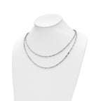 Sterling Silver Rhodium-plated Multi-strand w/ 2in Ext. Necklace