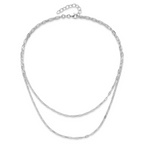 Sterling Silver Rhodium-plated Multi-strand w/ 2in Ext. Necklace