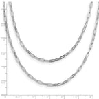Sterling Silver Rhodium-plated Multi-strand w/ 2in Ext. Necklace