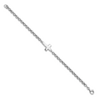 Sterling Silver Rhodium-plated Cross Rolo Bracelet