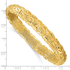 Sterling Silver Gold-tone Textured Hollow Bangle
