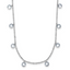 Sterling Silver Rhodium-Rhodium-Plated CZ w/1in ext. Necklace