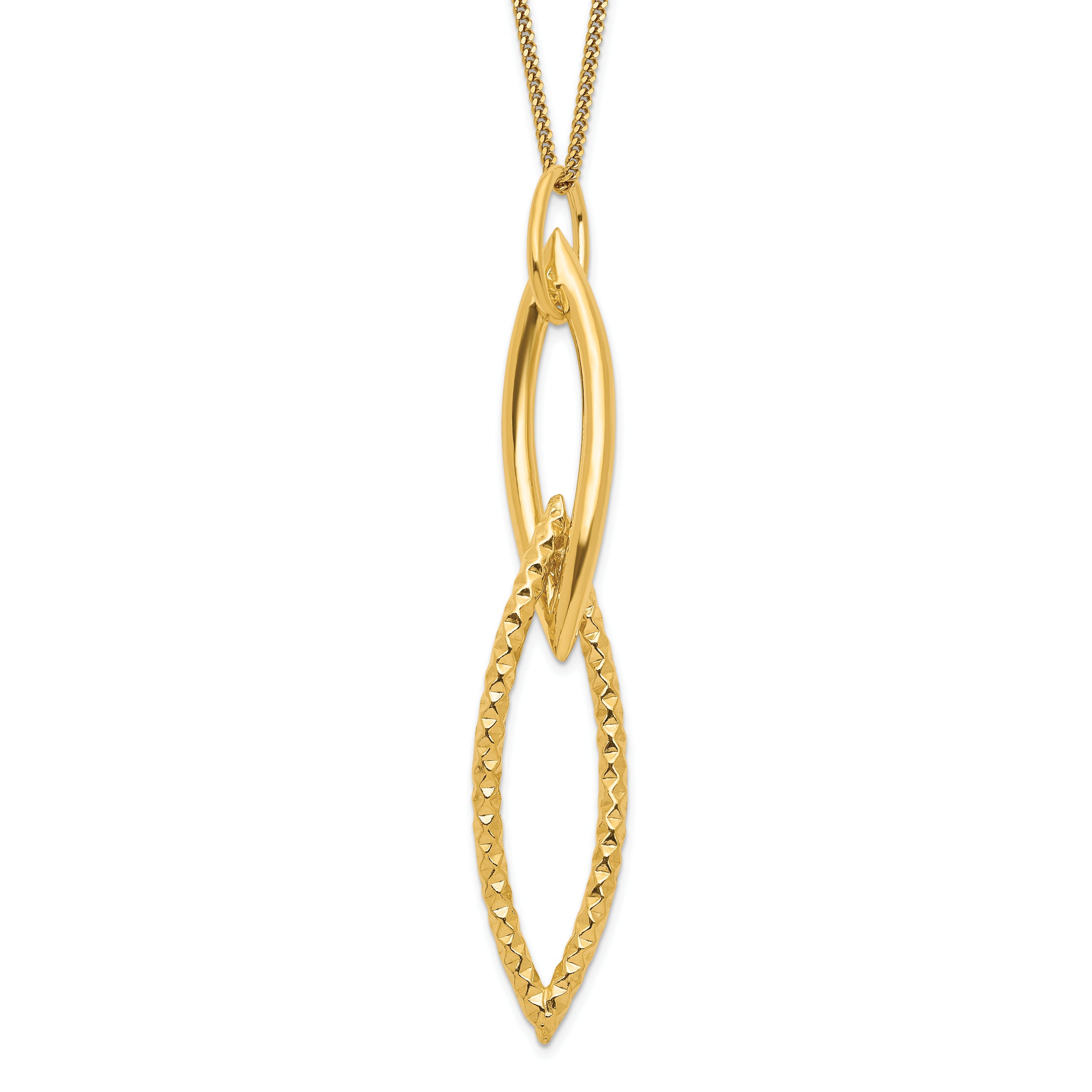Sterling Silver Gold-plated Dia Cut with 1.5in ext. Necklace