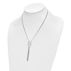 Sterling Silver Rhod- pl Multi-strand Tassel w/ 2in ext Necklace