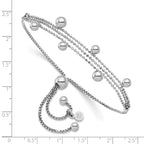 Sterling Silver Rhodium-plated Beaded Multi-strand Bolo Bracelet