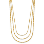 Sterling Silver Gold-tone Multi-strand with 1.5in ext. Necklace