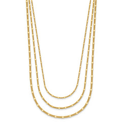 Sterling Silver Gold-tone Multi-strand with 1.5in ext. Necklace