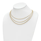 Sterling Silver Gold-tone Multi-strand with 1.5in ext. Necklace