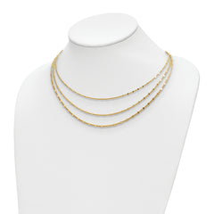 Sterling Silver Gold-tone Multi-strand with 1.5in ext. Necklace