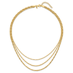 Sterling Silver Gold-tone Multi-strand with 1.5in ext. Necklace