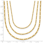 Sterling Silver Gold-tone Multi-strand with 1.5in ext. Necklace