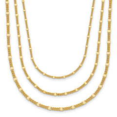 Sterling Silver Gold-tone Multi-strand with 1.5in ext. Necklace