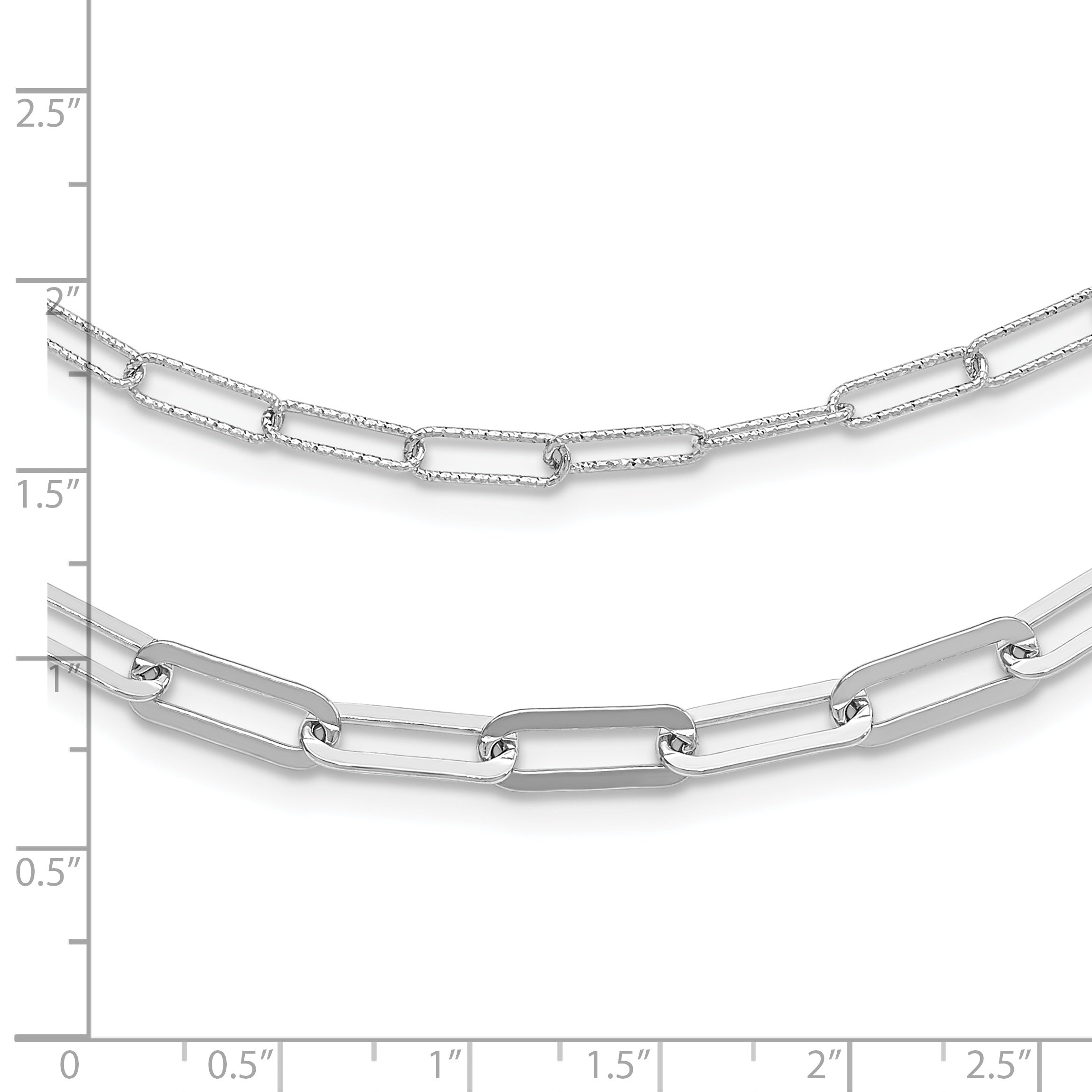 Sterling Silver Rhodium-plated Multi-layer w/ 2in ext  Necklace