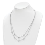 Sterling Silver Rhod-pl Multi-strand Beaded w/ 2in ext. Necklace