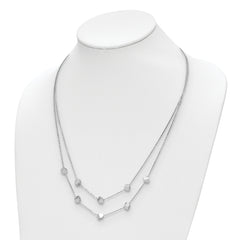 Sterling Silver Rhod-pl Multi-strand Beaded w/ 2in ext. Necklace