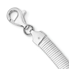 Sterling Silver Rhod-plated Polished Textured Reversible Necklace