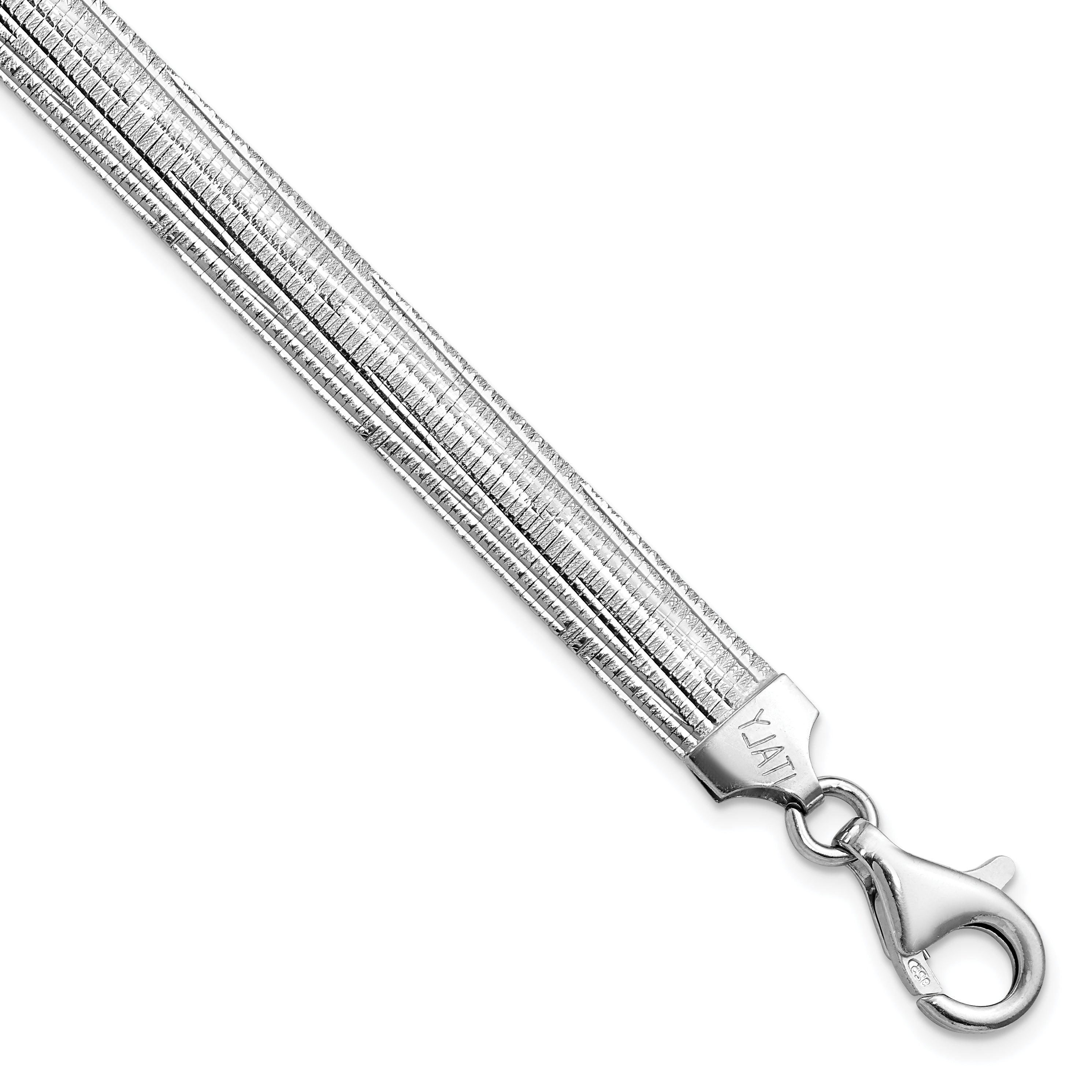 Sterling Silver Rhodium-Platedod-plated Polished Textured Reversible Bracelet Main image