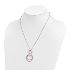 Sterling Silver Rh-p Rose-tone Polished with 2in ext. Necklace
