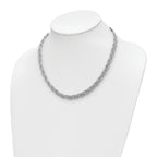 Sterling Silver Rhodium-plated Braided Polished Necklace