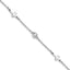Sterling Silver Rhodium-plated CZ Cross w/ 1in ext. Bracelet