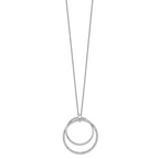 Sterling Silver Rhodium-plated Polished D/C w/2in ext. Necklace