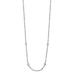 Sterling Silver Rhodium-plated CZ w/ 2in ext. Necklace