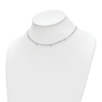 Sterling Silver Rhodium-plated CZ w/ 2in ext. Necklace