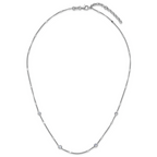 Sterling Silver Rhodium-plated CZ w/ 2in ext. Necklace