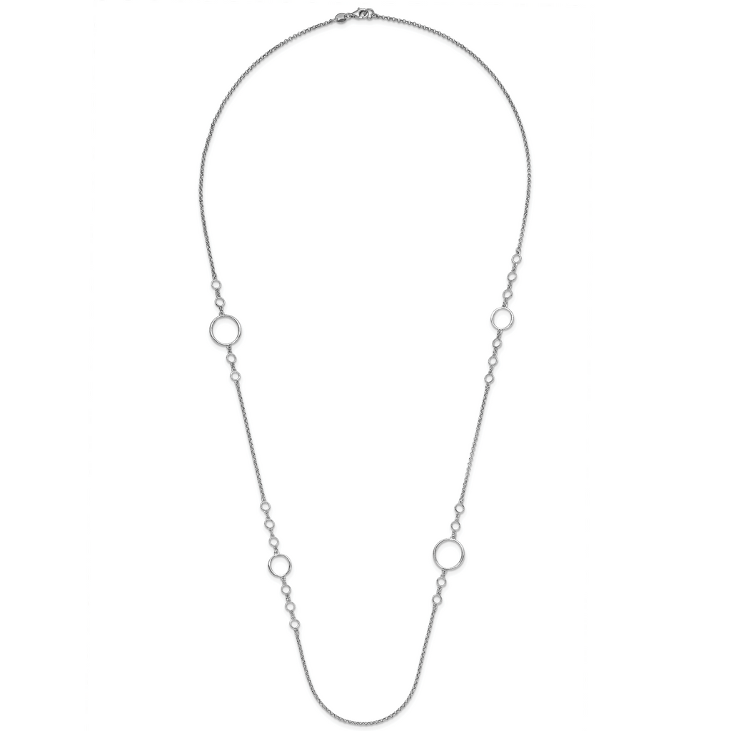 Sterling Silver Rhodium-plated Polished Necklace