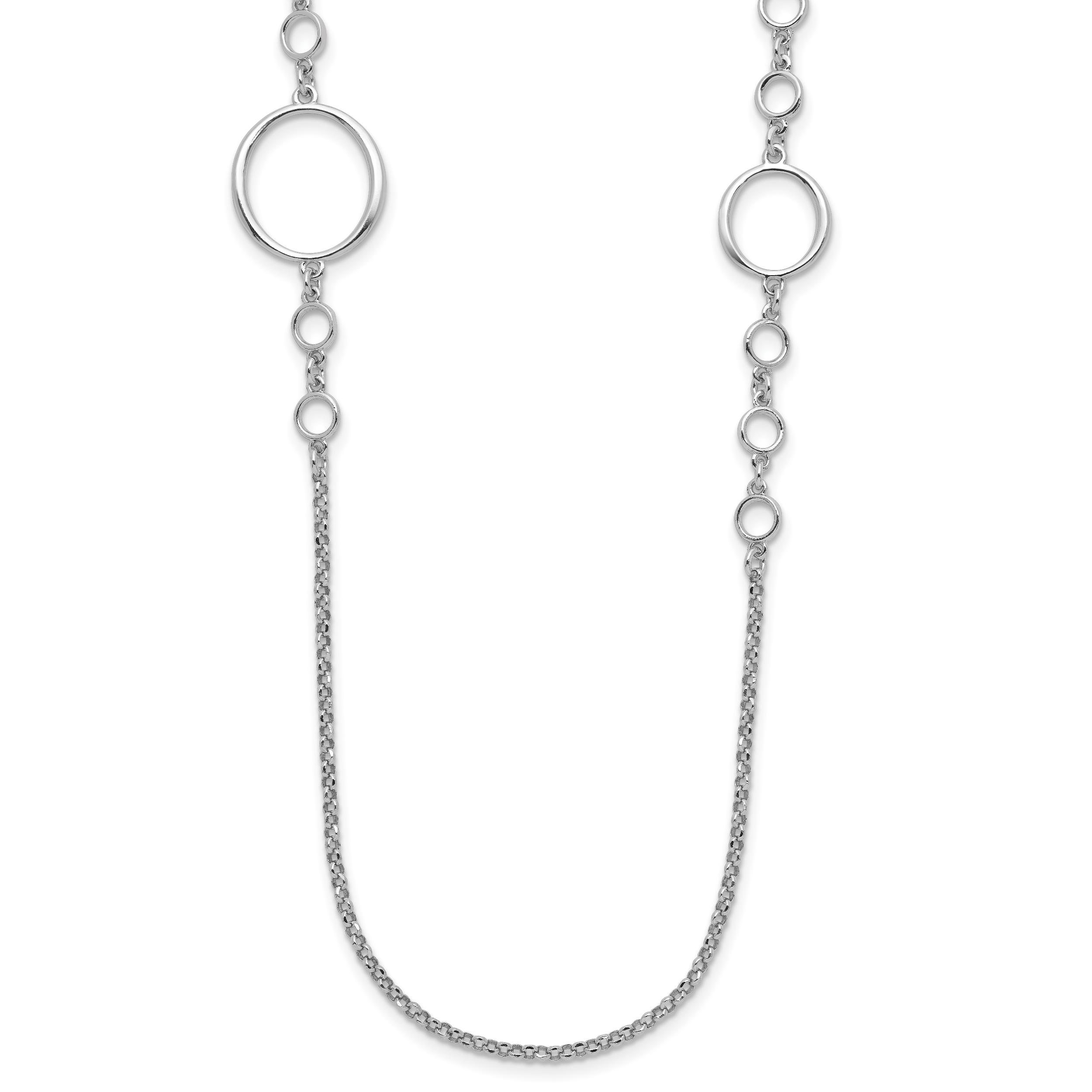 Sterling Silver Rhodium-plated Polished Necklace Main image
