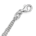 Sterling Silver Rhod-pl CZ Cross Multi-strand w/ 2in ext. Necklace