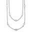Sterling Silver Rhod-pl CZ Cross Multi-strand w/ 2in ext. Necklace
